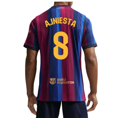 2026-2027 Barcelona Authentic Aero-Fit Match Home Shirt (A.Iniesta 8)