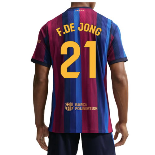 2026-2027 Barcelona Authentic Aero-Fit Match Home Shirt (F.De Jong 21)
