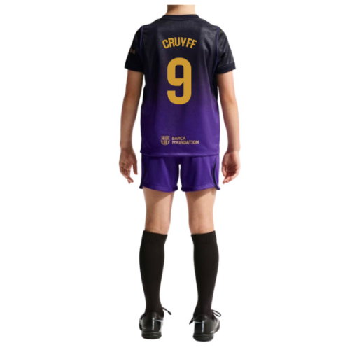 2026-2027 Barcelona Away Little Boys Mini Kit (Cruyff 9)