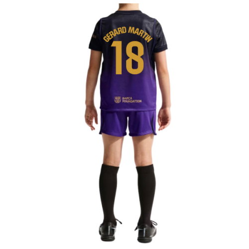 2026-2027 Barcelona Away Little Boys Mini Kit (Gerard Martin 18)