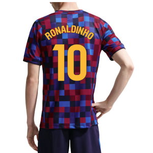2026-2027 Barcelona Home Pre Match Top (Noble Red/Blue) (Ronaldinho 10)