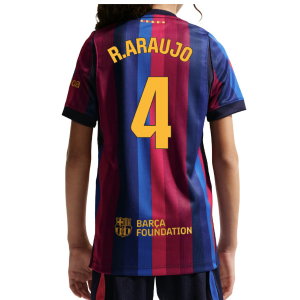 2026-2027 Barcelona Home Shirt (Kids) (R.Araujo 4)