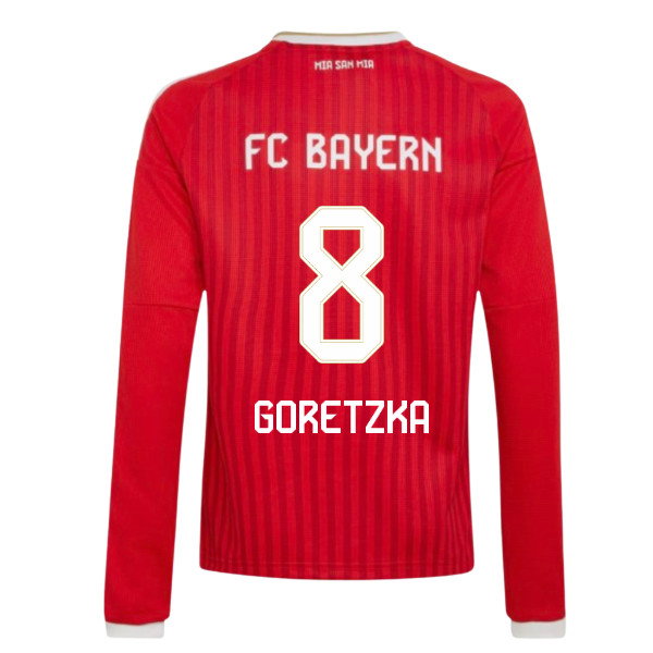 2026-2027 Bayern Munich Long Sleeve Home Shirt (Kids) (Goretzka 8)