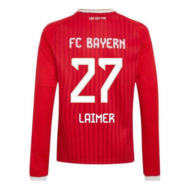 2026-2027 Bayern Munich Long Sleeve Home Shirt (Kids) (Laimer 27)