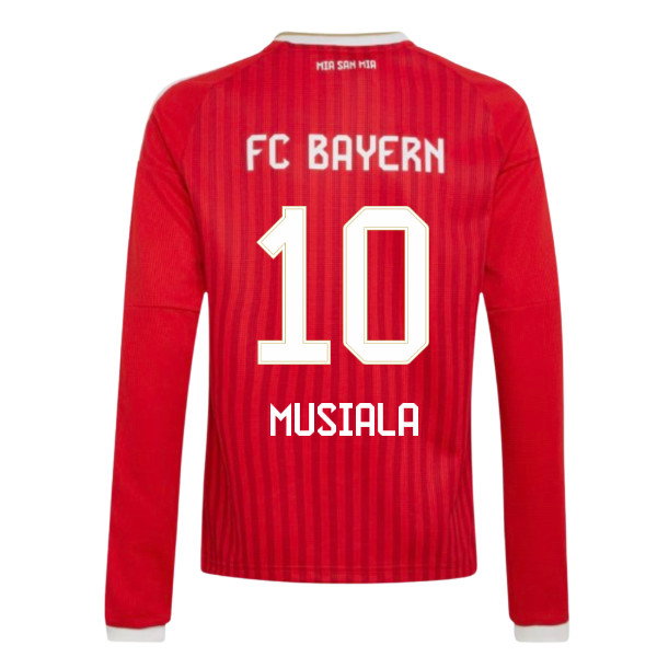 2026-2027 Bayern Munich Long Sleeve Home Shirt (Kids) (Musiala 10)