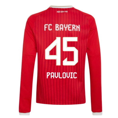 2026-2027 Bayern Munich Long Sleeve Home Shirt (Kids) (Pavlovic 45)