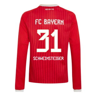 2026-2027 Bayern Munich Long Sleeve Home Shirt (Kids) (Schweinsteiger 31)
