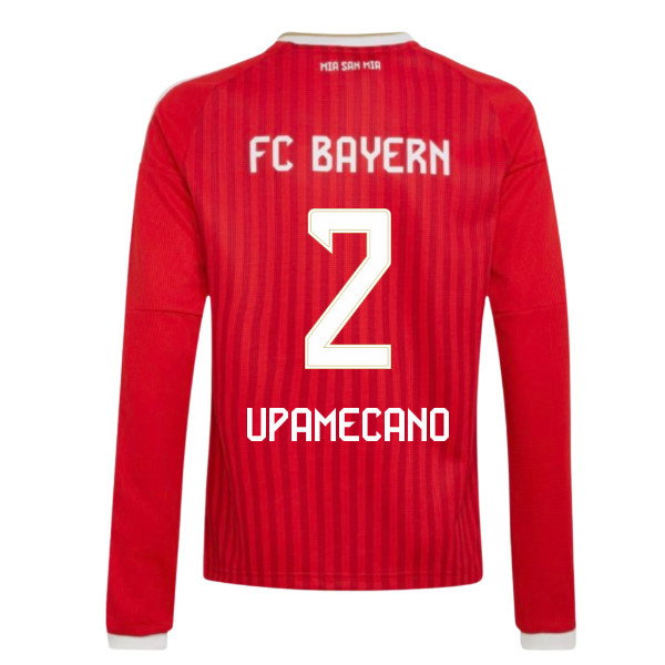 2026-2027 Bayern Munich Long Sleeve Home Shirt (Kids) (Upamecano 2)