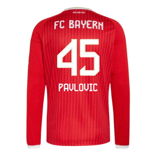 2026-2027 Bayern Munich Long Sleeve Home Shirt (Pavlovic 45)