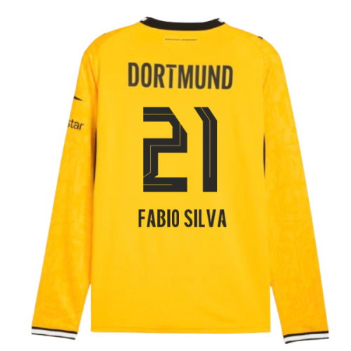 2026-2027 Borussia Dortmund Long Sleeve Home Shirt (Fabio Silva 21)