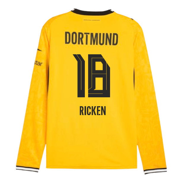 2026-2027 Borussia Dortmund Long Sleeve Home Shirt (Ricken 18)
