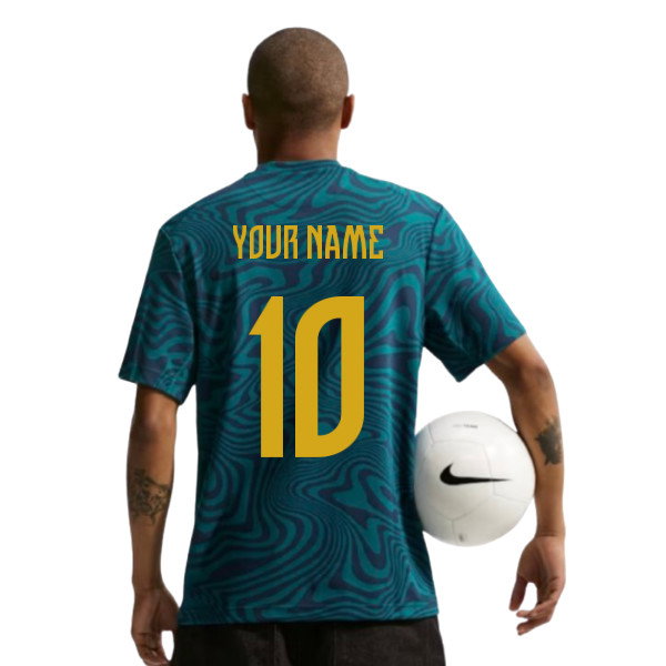 2026-2027 Brazil Primary Dri-Fit Shirt (Geode Teal) (Your Name)