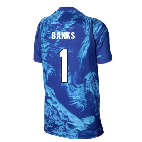 2026-2027 England Home Goalkeeper Shirt (Blue) - Kids (Banks 1)