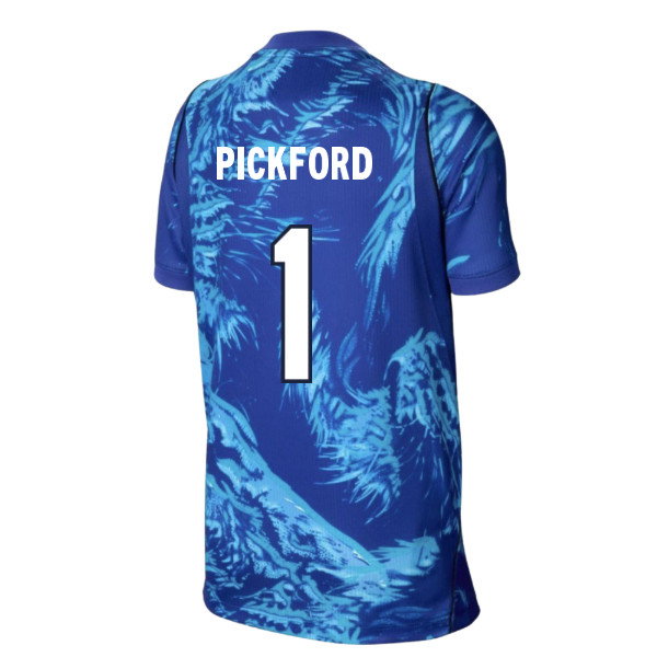 2026-2027 England Home Goalkeeper Shirt (Blue) - Kids (Pickford 1)