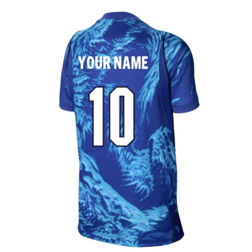 2026-2027 England Home Goalkeeper Shirt (Blue) - Kids (Your Name)
