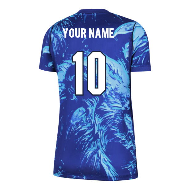 2026-2027 England Home Goalkeeper Shirt (Blue) - Womens (Your Name)