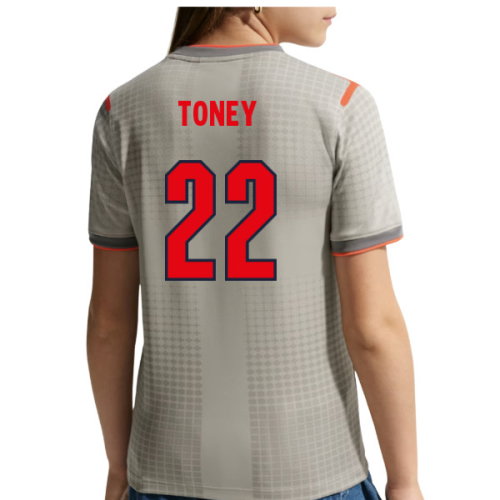 2026-2027 England x Palace Pre-Match Shirt (Grey) - Kids (Toney 22)