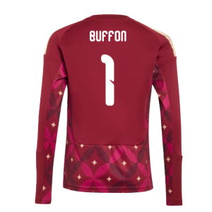 2026-2027 Italy Home Goalkeeper Shirt (Burgundy) - Kids (Buffon 1)