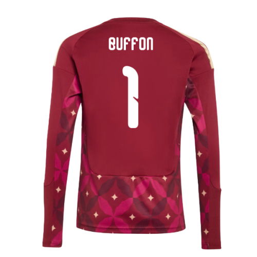 2026-2027 Italy Home Goalkeeper Shirt (Burgundy) - Kids (Buffon 1)