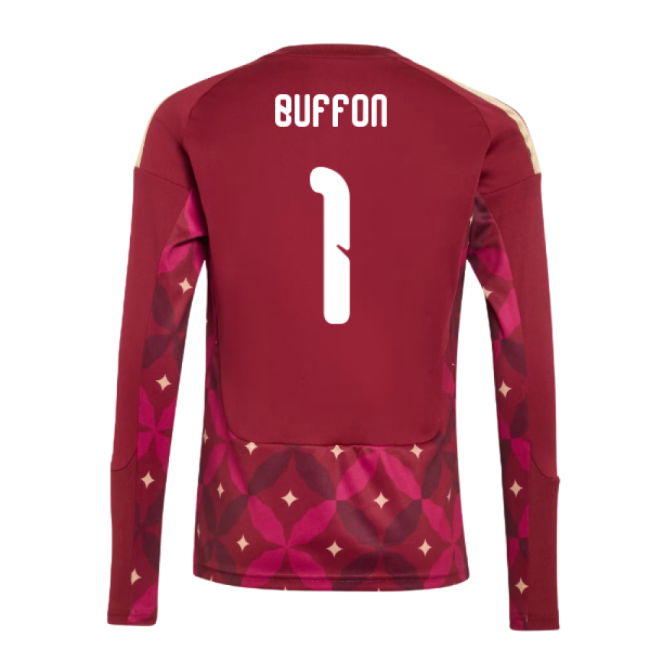2026-2027 Italy Home Goalkeeper Shirt (Burgundy) - Kids (Buffon 1)