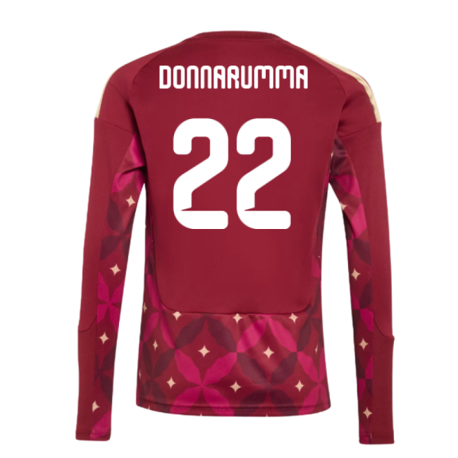 2026-2027 Italy Home Goalkeeper Shirt (Burgundy) - Kids (Donnarumma 22)