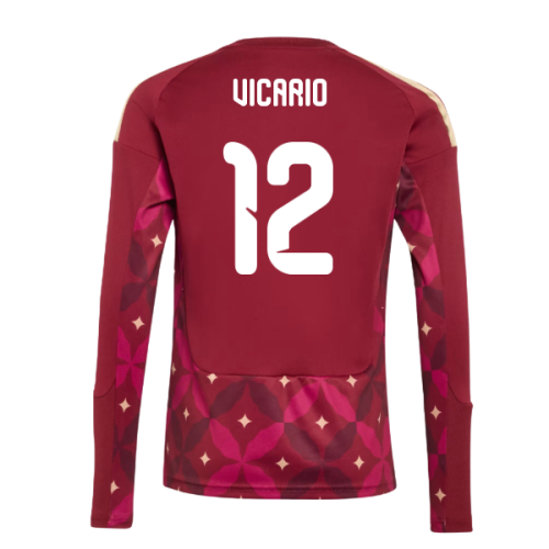 2026-2027 Italy Home Goalkeeper Shirt (Burgundy) - Kids (Vicario 12)