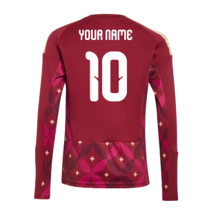 2026-2027 Italy Home Goalkeeper Shirt (Burgundy) - Kids (Your Name)
