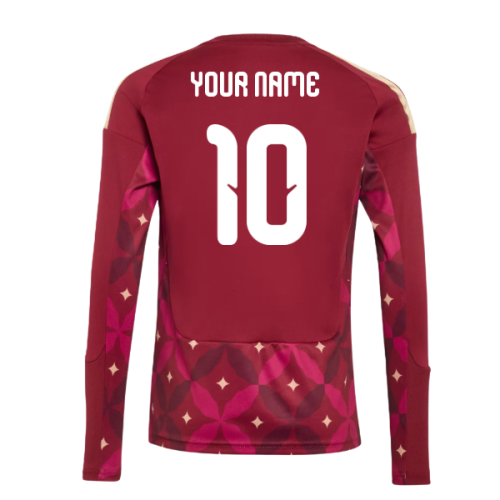 2026-2027 Italy Home Goalkeeper Shirt (Burgundy) - Kids (Your Name)