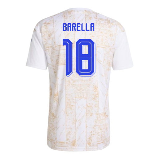 2026-2027 Italy Pre-Match Shirt (White) - Kids (Barella 18)