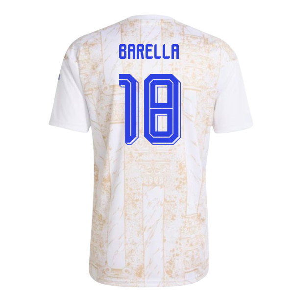 2026-2027 Italy Pre-Match Shirt (White) - Kids (Barella 18)