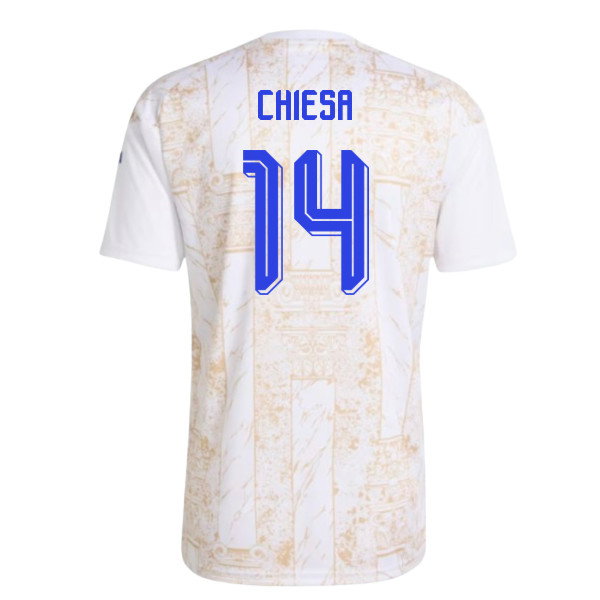 2026-2027 Italy Pre-Match Shirt (White) - Kids (Chiesa 14)