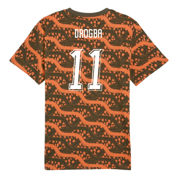 2026-2027 Ivory Coast FtblCulture Tee AOP (Black) (Drogba 11)