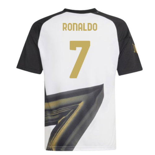 2026-2027 Juventus Pre-Match Shirt (White) - Kids (Ronaldo 7)