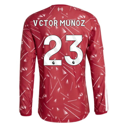 2026-2027 Liverpool Authentic Long Sleeve Home Shirt (Vctor Munoz 23)