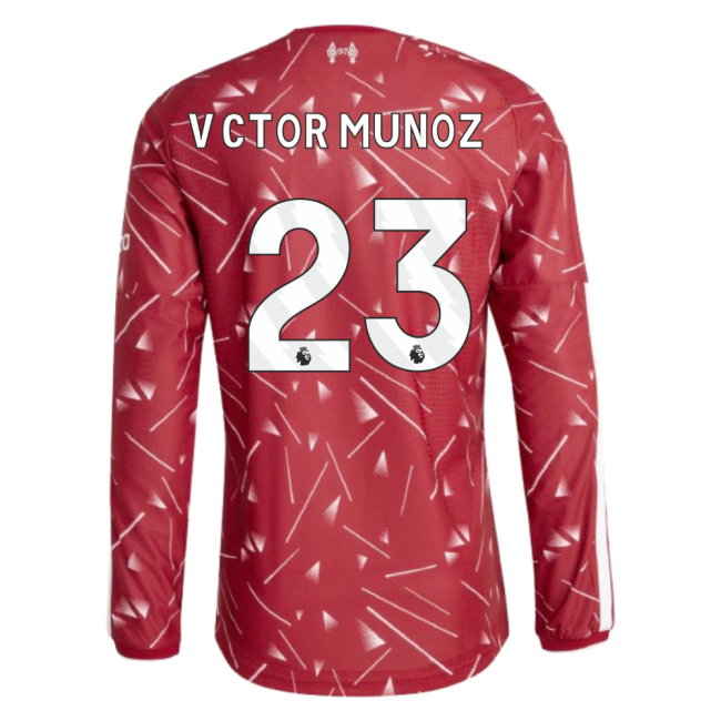 2026-2027 Liverpool Authentic Long Sleeve Home Shirt (Víctor Munoz 23)