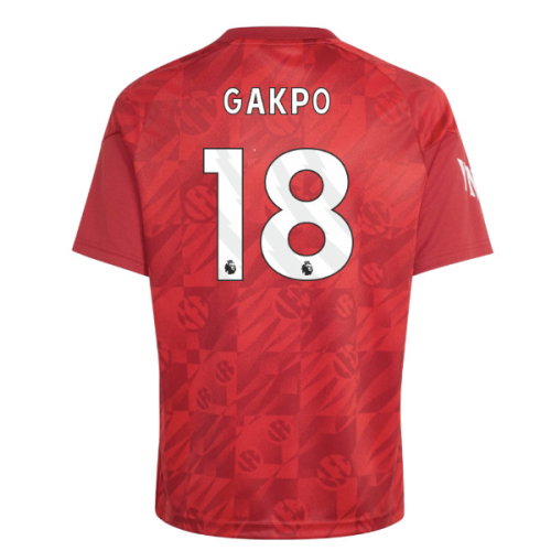 2026-2027 Liverpool Pre-Match Warm Up Shirt (Active Maroon) - Kids (Gakpo 18)