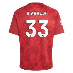 2026-2027 Liverpool Pre-Match Warm Up Shirt (Active Maroon) - Kids (R.Araujo 33)