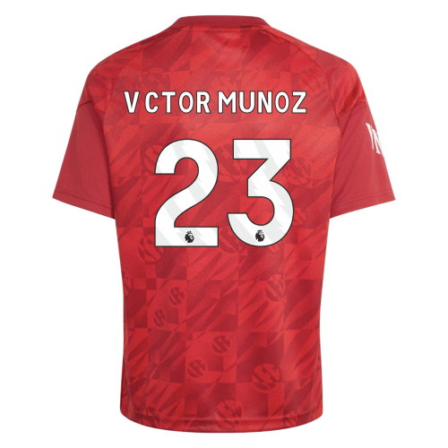 2026-2027 Liverpool Pre-Match Warm Up Shirt (Active Maroon) - Kids (Vctor Munoz 23)