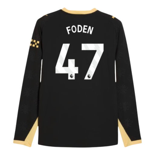 2026-2027 Man City Authentic Long Sleeve Away Shirt (Foden 47)