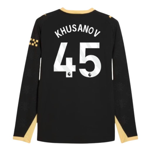 2026-2027 Man City Authentic Long Sleeve Away Shirt (Khusanov 45)