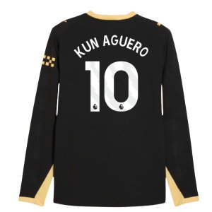 2026-2027 Man City Authentic Long Sleeve Away Shirt (Kun Aguero 10)