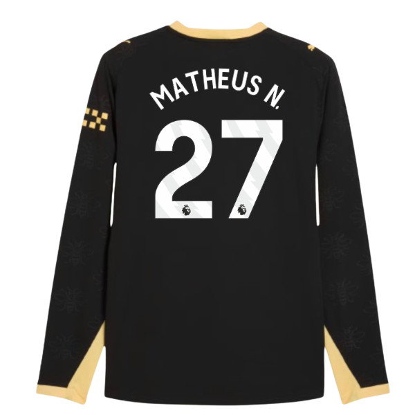 2026-2027 Man City Authentic Long Sleeve Away Shirt (Matheus N. 27)
