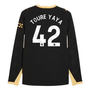 2026-2027 Man City Authentic Long Sleeve Away Shirt (Toure Yaya 42)
