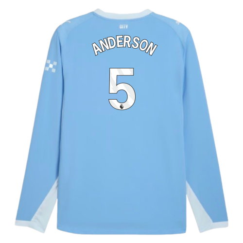 2026-2027 Man City Authentic Long Sleeve Home Shirt (Anderson 5)