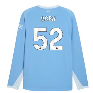 2026-2027 Man City Authentic Long Sleeve Home Shirt (Bobb 52)