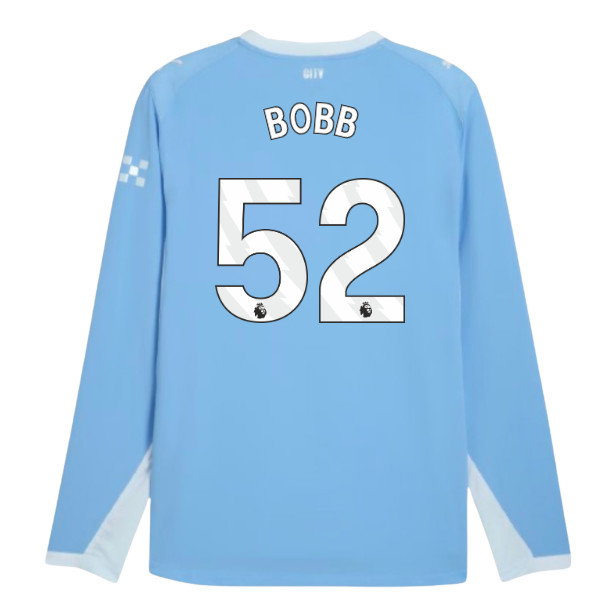 2026-2027 Man City Authentic Long Sleeve Home Shirt (Bobb 52)