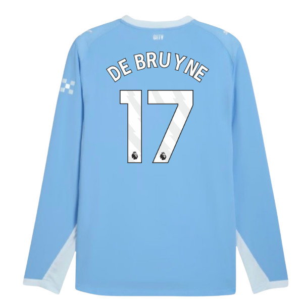 2026-2027 Man City Authentic Long Sleeve Home Shirt (De Bruyne 17)