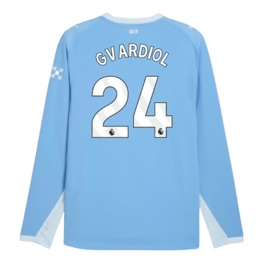 2026-2027 Man City Authentic Long Sleeve Home Shirt (Gvardiol 24)
