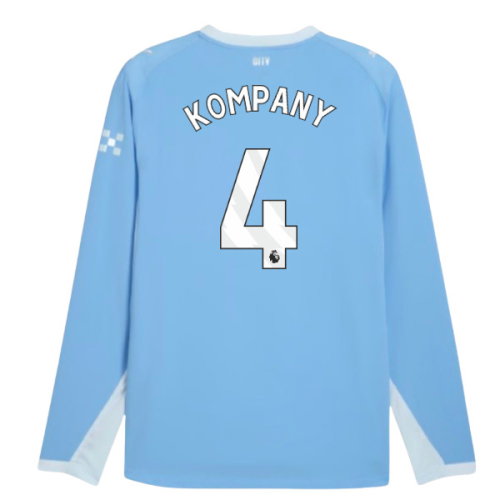 2026-2027 Man City Authentic Long Sleeve Home Shirt (Kompany 4)