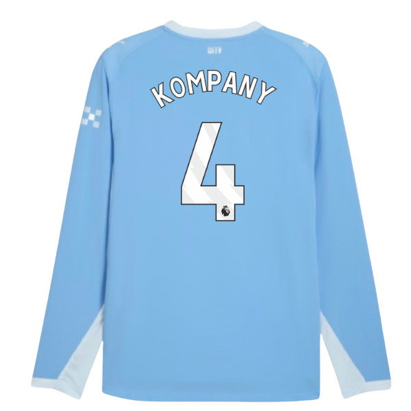 2026-2027 Man City Authentic Long Sleeve Home Shirt (Kompany 4)